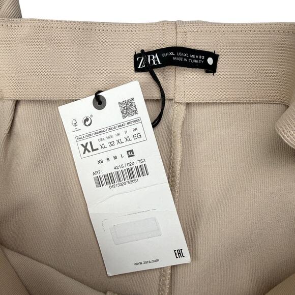 NWT ZARA Ottoman Legging Split Hem Size XL Light Sand - Picture 4 of 6
